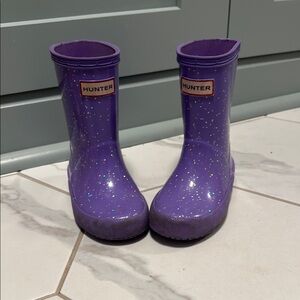 Hunter Purple Glitter Rain Boots